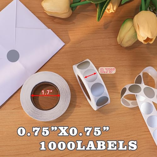 PARLAI Silver 0.75 inch Round Color Coding Circle Dots Labels in Box 1000p - color: Silver, size: 1 Roll-1000PCS