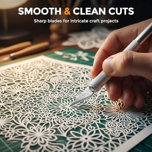 Nicpro 240 PCS Hobby Blades Set SK-5, Art Utility #11 Blades Refill Cutting Tool with Storage Case for Craft, Hobby, Scrapbooking, Stencil - 2 Pack of Case - size: #11 240pcs