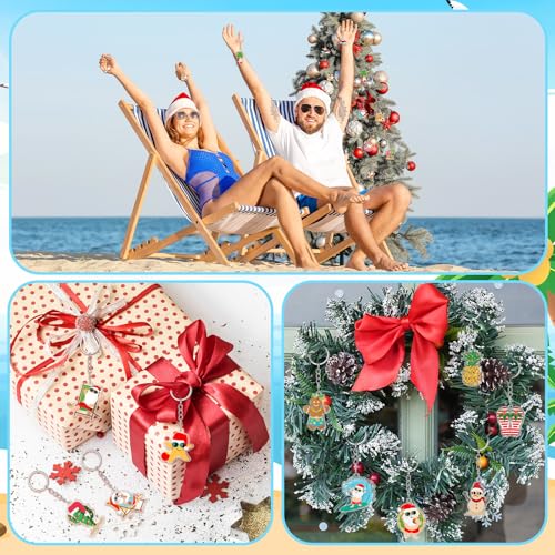 Equsion 100 Pcs Christmas in July Keychains Bulk, 20 Styles - style: Christmas in July