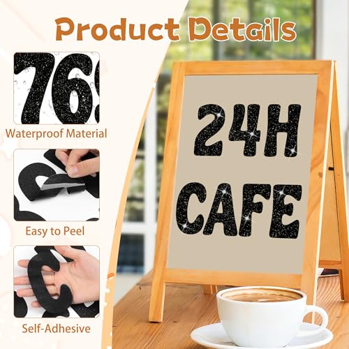 Bulletin Board Letters 129 PCS Glitter Letter Stickers Large 4 Inch, Black - color: Black, size: 4 Inch