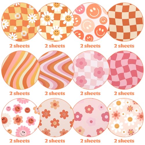 24 Sheets Little Orange Daisy Scrapbook Paper, 11.8x11.8 Inch Double-Sided Print Decorative Craft Paper, Scrapbook Specialty Papers for Card Making Photo Album Decor Junk Journal Supplies - color: WW021JSXCJ