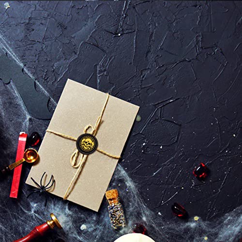 CRASPIRE Skull Wax Seal Stamp Halloween Tarot Sealing Wax Stamps Skeleton 30mm Retro Vintage Removable Brass Stamp Head with Wood Handle for Wedding Invitations Christmas Thanksgiving Gift Packing - style: Halloween Skull