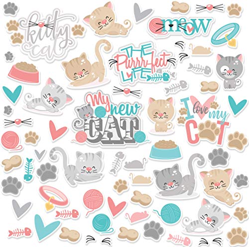 Paper Die Cuts - The Purrrfect Life - for Cat Kitten - Over 60 Cardstock Scrapbook Die Cuts - by Miss Kate Cuttables