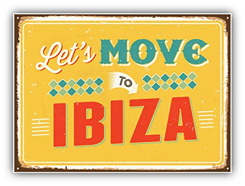 Let's Move to Ibiza Vintage Travel Label Art Decor Planner Calendar Scrapbooking Crafting Stickers 2" Each 18 Pack
