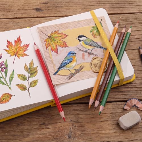 Hardcover Pocket Sketchbook, 5" × 5", 80 Sheets Small Sketch Book, Yellow - color: Yellow