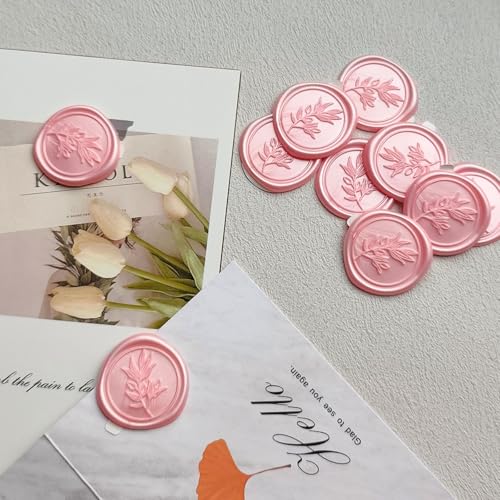 Pollize 50Pcs Wax Seal Stickers, Wedding Invitation Envelope Stickers - color: Pink