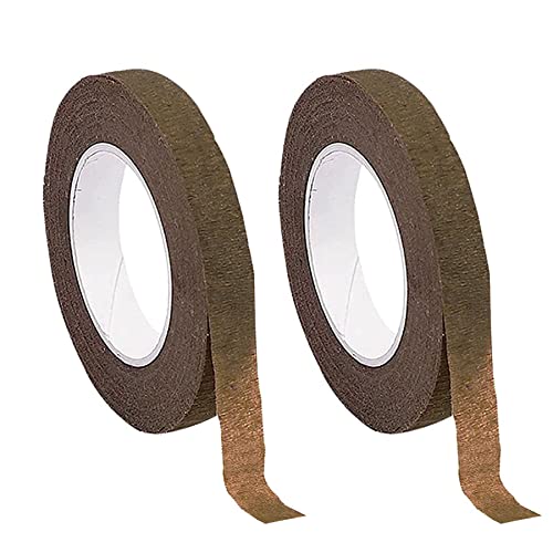 Woohome 2 Roll Florist Stem Wrap, 12mm Width Floral Tape Bouquet Tape, 90 Feet/Roll Flower Tape - color: 2PCS Brown