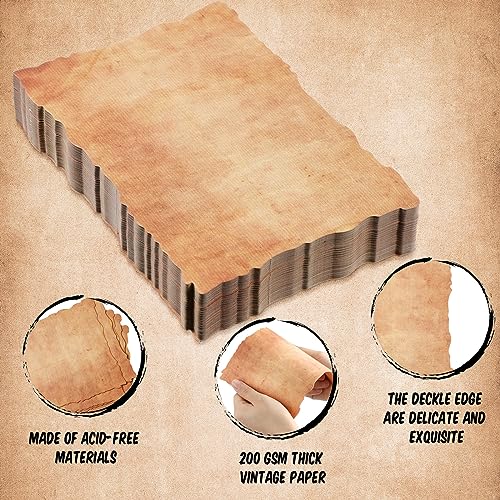 Harloon 100 Pcs Vintage Paper Cotton Stationery Paper, 5x7 Inch - size: 5 x 7 Inch