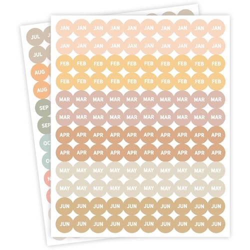 Andaz Press Desert Boho 0.75" Small Month Stickers, Round Monthly Stickers for Planners, Month Planner Stickers Journaling Stickers Planner Accessories for Journal Monthly Calendar Stickers, 480-Pack - color: Desert Boho Month Stickers