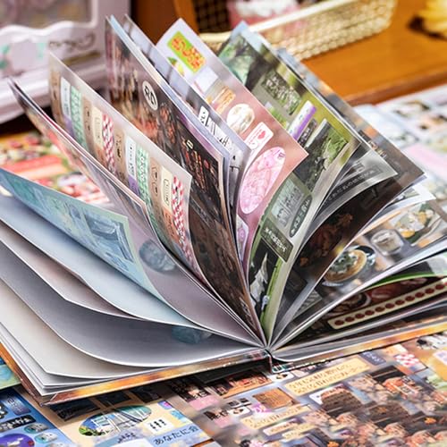 800 Pcs Japanese Manga Sticker Book, Vintage Aesthetic Stickers for Journaling, 45 Sheets Pre-Cut Japanese Sticker Book for Adults, Scrapbook & Planner Stickers for DIY Crafts (Four Seasons) - style: A-23