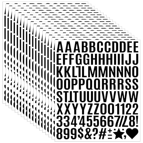 4116 PCS 42 Sheets Letter Stickers, Bulletin Board Letters (Black, 1 Inch) - color: Black, size: 1 Inch