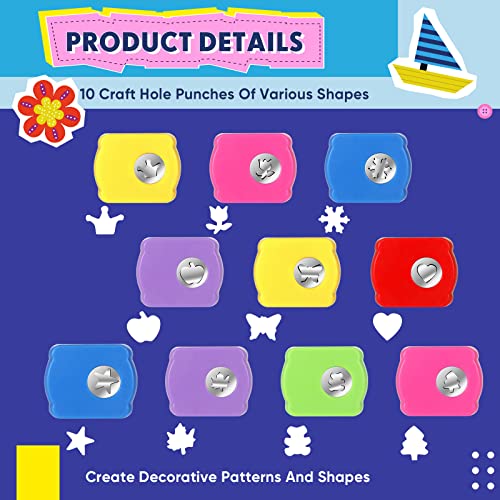 Gueevin 22 Pcs Craft Scissors Decorative Edge and Hole Punch Shapes Craft