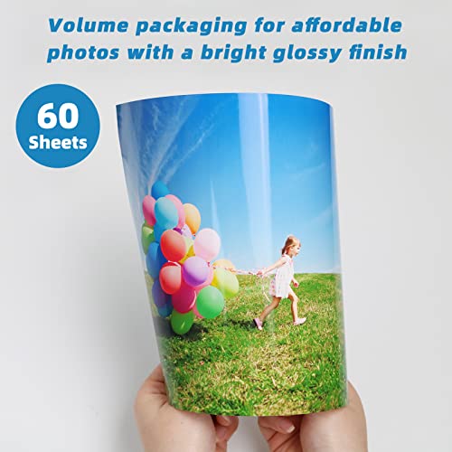 Uinkit 11 x 17 Thick Photo Paper Glossy 11x17 60Sheets 62lb Inkjet Heavyweight 230gsm Gallery show Brochure Pictures Funeral Bulletin Obituary Papers Obituaries Gloss Papers - size: 11"x17"x60