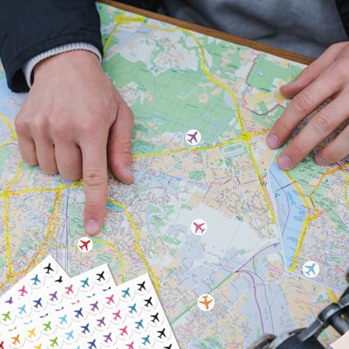 500Pcs/5 Sheets Plane Planner Sticker Mini Planner Stickers 1/2 Inch Colorful Cute Plane Marking Location Labels for Scrapbooking Calendars Journals DIY Creative Craft Projects Decoration - style: Airplane