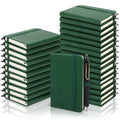 Aodaer 50 Sets Pocket Notebook Journal with Pens, 160 Pages, 3.5 x 5.5 Inch Mini Lined Journal Notebook A6 Leather Hardcover College Ruled Notepad with Pen Holder for School Office Gifts, Dark Green - color: Dark Green