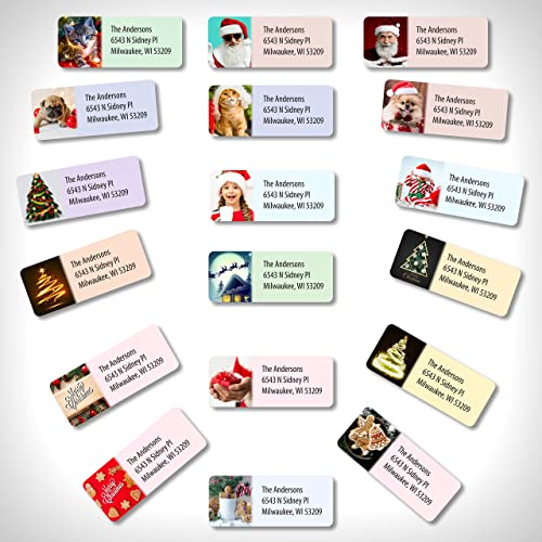 Customized Personalized Address Labels - Made in the USA by Kenco (250 Labels, Christmas) - color: Christmas, size: 250 Labels