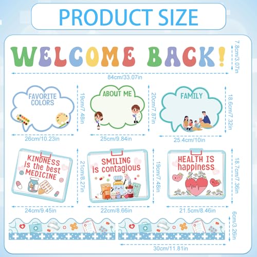 School Nurse Office Decor School Nurse Bulletin Board Decorations | School Nurse Bulletin Board, Back to School Paper Cutouts, Bulletin Board Decor for School Wall Decor Supplies - color: School Nurse