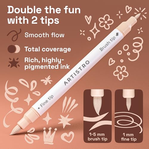 ARTISTRO 24 Skin Tones Dual-Tip Acrylic Paint Marker Pens for Drawing - color: Skin Tones, size: 24