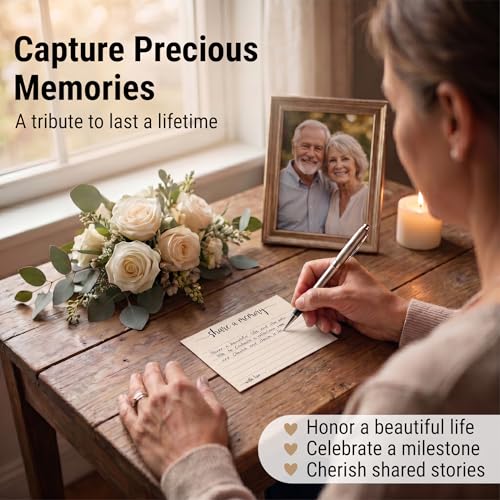 321Done Share a Memory Cards for Celebration of Life, 4x6, Set of 50, Tan - color: Tan