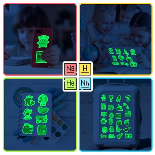 60 Pcs Glow in The Dark Natural Science Stickers - color: Luminescent-346kscp