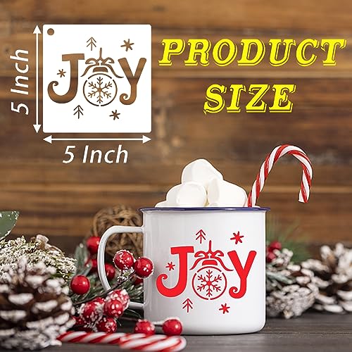 80 Pcs 5 x 5 Inch Christmas Stencils for Painting on Wood, Reusable Merry Christmas Ornament Snowflakes Holiday Stencils DIY Craft Template Set for Wall Rock Home Decor - style: Christmas