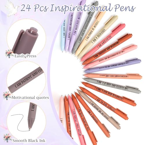 Mooliwe 48 Pcs Affirmation Notebooks Pens Bulk Gifts, Gratitude,Bible | Small Bags Included, Motivational Notepads for Women, Daily Affirmations Journal, Stress Relief Self-care, Employee Rewards - style: Bible