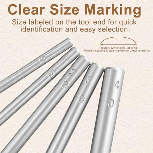 SELMAIDY 5 Pcs Arc-Shaped Leather Punch Set, Half-Round Leather Cutter for Belt Strap Wallet Bag DIY Craft 10-40mm - color: 5 Sizes (10mm, 15mm, 20mm, 30mm, 40mm)
