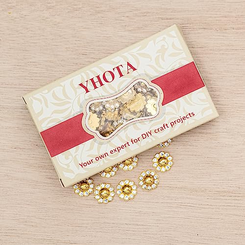 100Pcs Gold Pearl Rhinestone Buttons 14mm - color: 100 PCS Gold