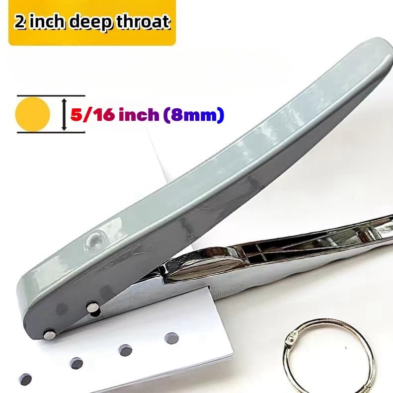 Single Hole Punch, Heavy Duty Hole Puncher Handheld Paper Puncher Small Hole Punch for Crafts Cards Paper Tags Scrapbook-5/16 inch (8mm) - size: 5/16 inch (8 mm)