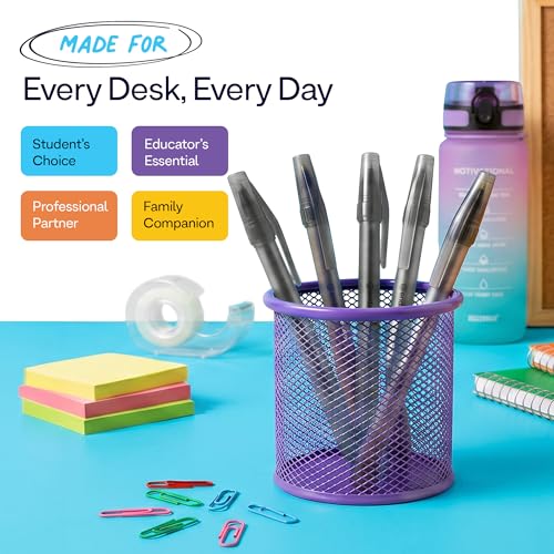 Enday Black Pens Ballpoint, Long Lasting Black Ink Pens Bulk 240 Pack, Smooth and Consistent Writing Pens, Medium Point (1.0mm) Ball Point Pens Black, Flexible Round Barrel for Writing Comfort - color: Black