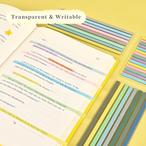 Temiary 1840 Sheets Transparent Highlighter Tape Removable, Long & Short - style: Long & Short Highlighter Tape