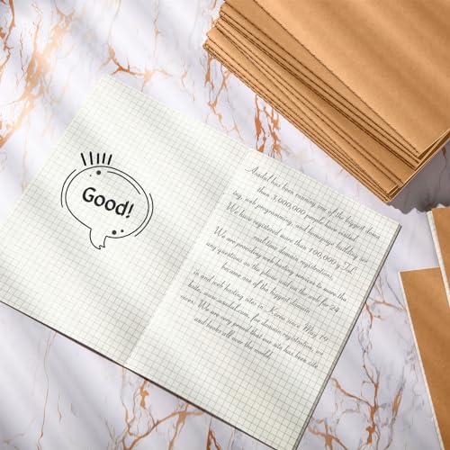 Mimorou 100 Pcs A5 Journals Notebooks Bulk,Brown,Grid | Kraft Softcover Small Notebooks 5.5 Inch x 8.3 Inch Notepads with 60 Page 30 Sheet for Writing Sketch Travel Office Supplies - color: Brown, style: Grid