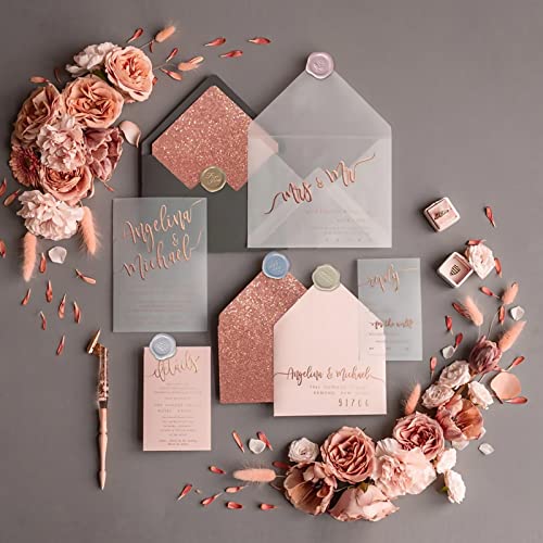 SHANGRLA 108 PCS Premade Floral Wax Seal Stickers for Wedding Invitations - style: Pastel