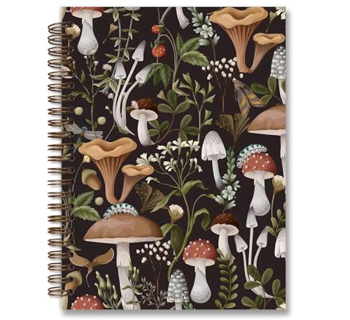 Mushroom Gifts Spiral Notebook Journal for Women, 5.5×8.3 Inch - color: flower 6