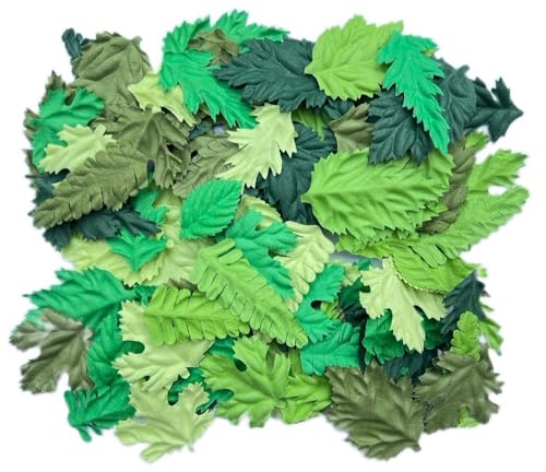 100 pcs Mulberry Paper Leaves DIY Craft Scrapbooking Wedding DIY Craft Supplies Card (Mixed Leaves Green Tone) - color: Mixed Leaves Green Tone