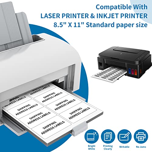 2” x 4” Shipping Labels 5000 Address Labels Printable, White Sticker Label Sheets for Laser Inkjet Printers (10 Labels/Sheet, 500 Sheets) - size: 2" x 4" (10-UP), style: 500 Sheets