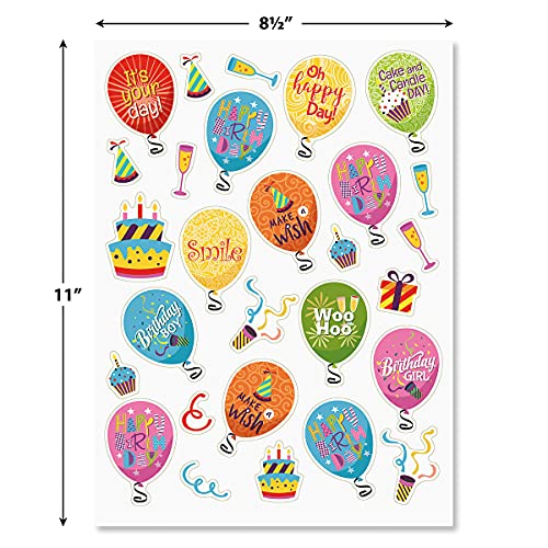 Current Birthday Sticker Variety Pack - 8 Sheets, 70 Assorted Stickers for Kids, Teachers, School, Scrapbooking, Journals, Monthly Planners, Calendars, Holiday Crafts & Greeting Cards - color: Birthday Pack