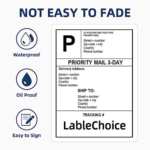 100 Sheets 400 Pcs 4"x5" 4 Up Shipping Address Labels for Laser & Inkjet Printers, Permanent Adhesive 4 per Page Shipping Labels, 4 to a Page Labels, 4 Stickers per Sheet - size: 4"x5"--400 Labels