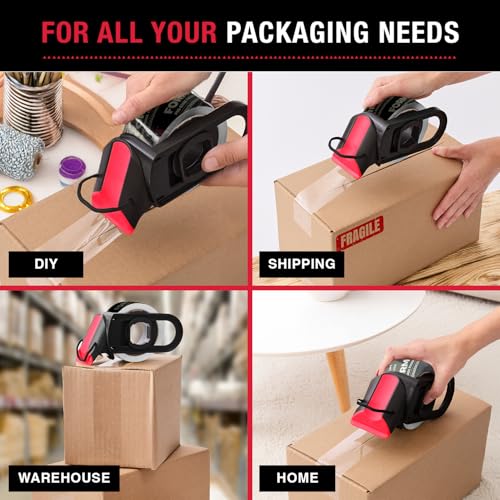 Packing Tape Dispenser - 1-Count, Refillable | Heavy Duty Shipping Tape Dispenser for Boxes, Fits Standard Bulk Tapes Up to 2" Wide, Ideal for Moving & Shipping - style: Tape Dispenser