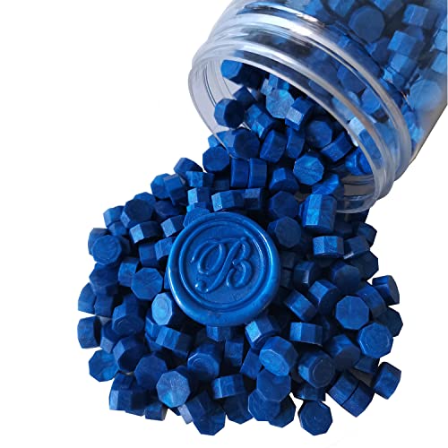 400 Pieces Sealing Wax Beads for Stamp, PORXFLY Wax Seal Beads Great for Wedding Invitations, Wine Packages,Cards Envelopes, Gift Wrapping (Sapphire Blue) - color: Sapphire Blue