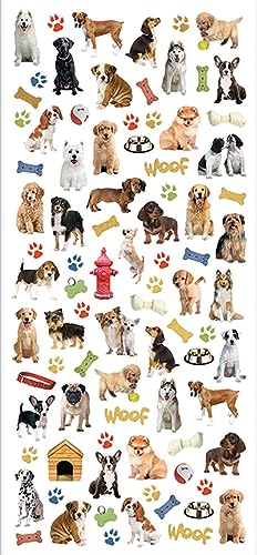 Playhouse Micro Mini Foil Accent Sticker Sheet for Crafts, Trading & Collecting - Dog Buddies 1 Pack - size: Micro Mini Sticker 1-Pack