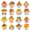 Haooryx Fall Scarecrow Sticker Rolls, 1000Pcs Autumn Scrapbook Stickers - style: Fall-Theme Scarecrow Head 2Roll