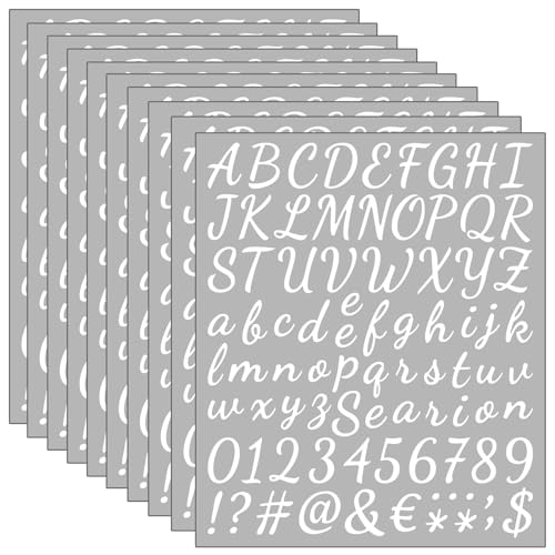 760 Pieces 10 Sheets White Letters Stickers,1 Inch Self Adhesive Alphabet Number Stickers,Vinyl Letter Stickers Decals for Scrapbooking,Mailbox,Notebook,Classroom Decor, Door, Business,Address (White) - color: White