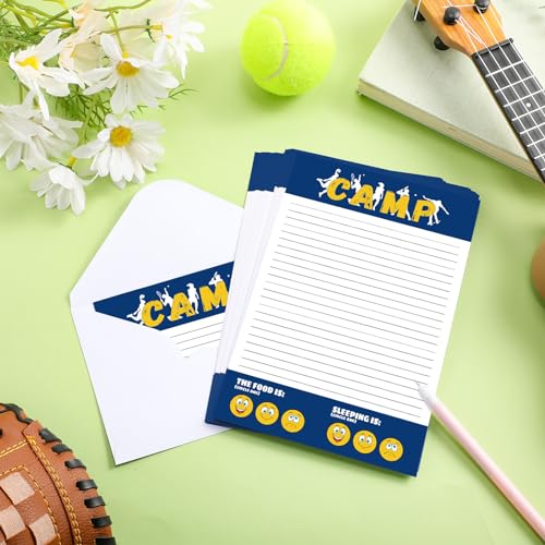 80 Pcs Camp Stationery Set, Paper and Envelopes, Fresh | Fill in Blank Letter Writing for Boys Girls Camper Kids, Share Camp Stories Memories, Keep Touch with Family Friends - style: Fresh