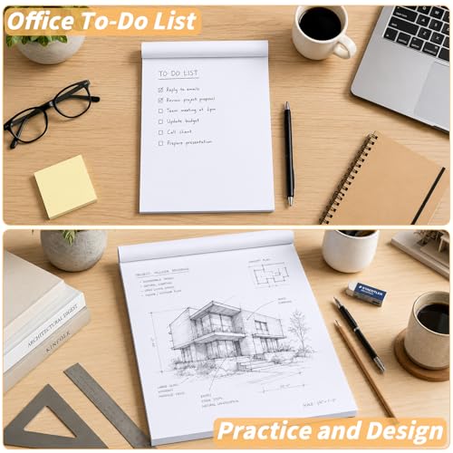 Oleitodh 20 Pack 8.5 x 11 Inch Blank Note Pads White Memo Pads - size: 8.5 x 11 inch-20Pack