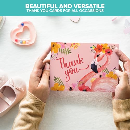 Decorably 24 Pack 6x4in Flamingo Thank You Cards with Envelopes - style: Flamingo