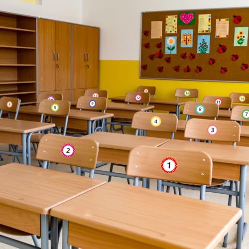 1 Inch Number Stickers for Classroom 1-40, 12 Sheets Dot Consecutive Number Labels, Colored Numbers Decals, Inventory Sticker, Dot Stickers for Office, Storage, Indoor, Boxes (10 Colors)