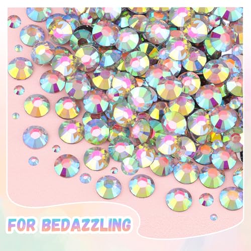 BELLEBOOST 36000Pcs Crystal AB Rhinestones Bedazzling Kit - color: AB 2-6mm, size: Large Pack with Glue