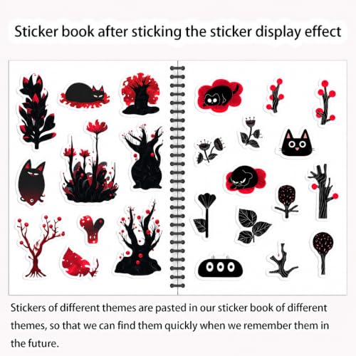 B5 Reusable Sticker Collecting Book Blank Sticker Album (Style L Black Red) - color: Style L Black Red