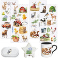 4 PCS Farm Animals Cuttable UV DTF Stickers - style: farm animals